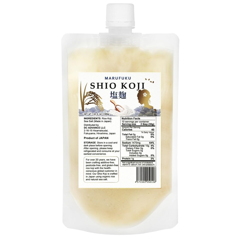 MARUFUKU From Japan Authentic Shio Koji (Salt Koji) - Premium Fermented Umami Paste | All-Natural Meat Tenderizer & Seasoning, Gluten-Free & Allergen-Free, 300g (10.58oz)