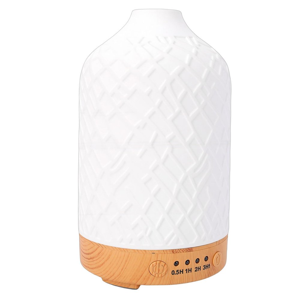 OVAQUIXI Essential Oil Diffuser, Ceramic Aromatherapy Diffuser with 7 Color Night Light for Home Office Bedroom