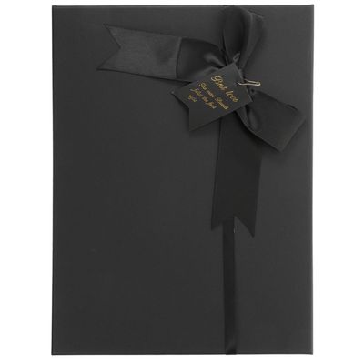 SECFOU Kraft Paper Box with Ribbon Bow, 28x19x8cm, 1pcs, Graduation Packaging Box for Cosmetics and Lipstick, Present Wrapping for Party Favors and Small