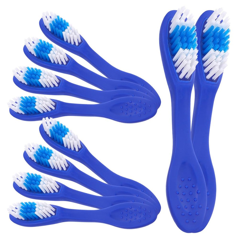 BETOOKY 20pcs Mini Portable Toothbrush with Short Handle for Jail Dental Care, Small Hard Bristle Toothbrushes in Blue for Prison, Detention, and Psychiatric Use