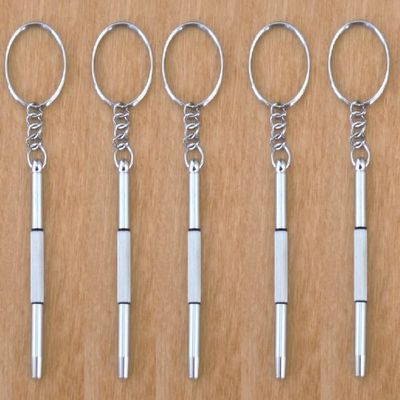 123510 Pcs Precision 3 IN 1 Glasses Screwdriver, Eyeglasses Repair Kits Key Chian Holder, Precision Tool Repairing Eye Glass, Sunglass, Jewelry, Watch, Electronics .. Flat Head, Phillips, Hex (5 Pcs)