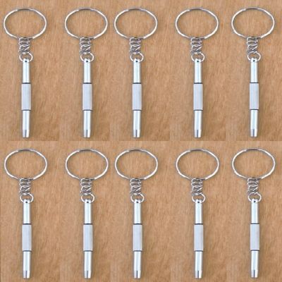 123510 Pcs Precision 3 IN 1 Glasses Screwdriver, Eyeglasses Repair Kits Key Chian Holder, Precision Tool Repairing Eye Glass, Sunglass, Jewelry, Watch, Electronics .. Flat Head, Phillips, Hex (10 Pcs)