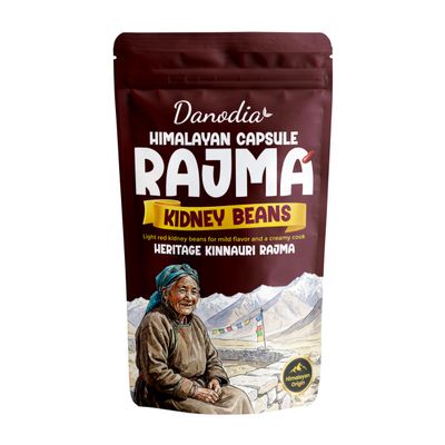 Danodia Foods Himalayan Rajma (Capsule Rajma), Light Red Kidney Beans, 900g (2 lb), Premium Indian Dried Beans from Upper Himachal Himalayan Foothills, Whole Beans in Resealable Pouch, for Curry, Rice & Soups