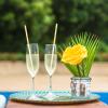 SWETRACE 100pcs Yellow Stripe Paper Straws Disposable Biodegradable Party Drinking Straws for Juice Smoothies Birthday Decoration view 4