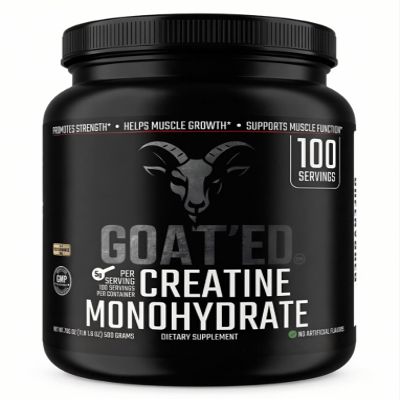 GOAT'ED Creatine Monohydrate Powder | 100% Pure Micronized Creatine for Muscle Growth, Strength & Recovery | High-Absorption, Unflavored Creatine Supplement for Men & Women, 100 Servings