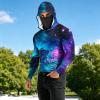 Mens Hooded Sun Shirts Uv Protection Long Sleeve Fishing Face Mask USA Flag 4th July American Pride Camo Patriotic T view 2
