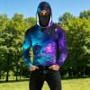 Mens Hooded Sun Shirts Uv Protection Long Sleeve Fishing Face Mask USA Flag 4th July American Pride Camo Patriotic T view 4