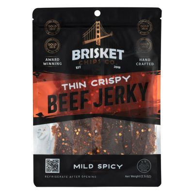 Brisket Chips Co. Mild Spicy Brisket Chips, Crispy, High Protein, Beef (2.5oz)