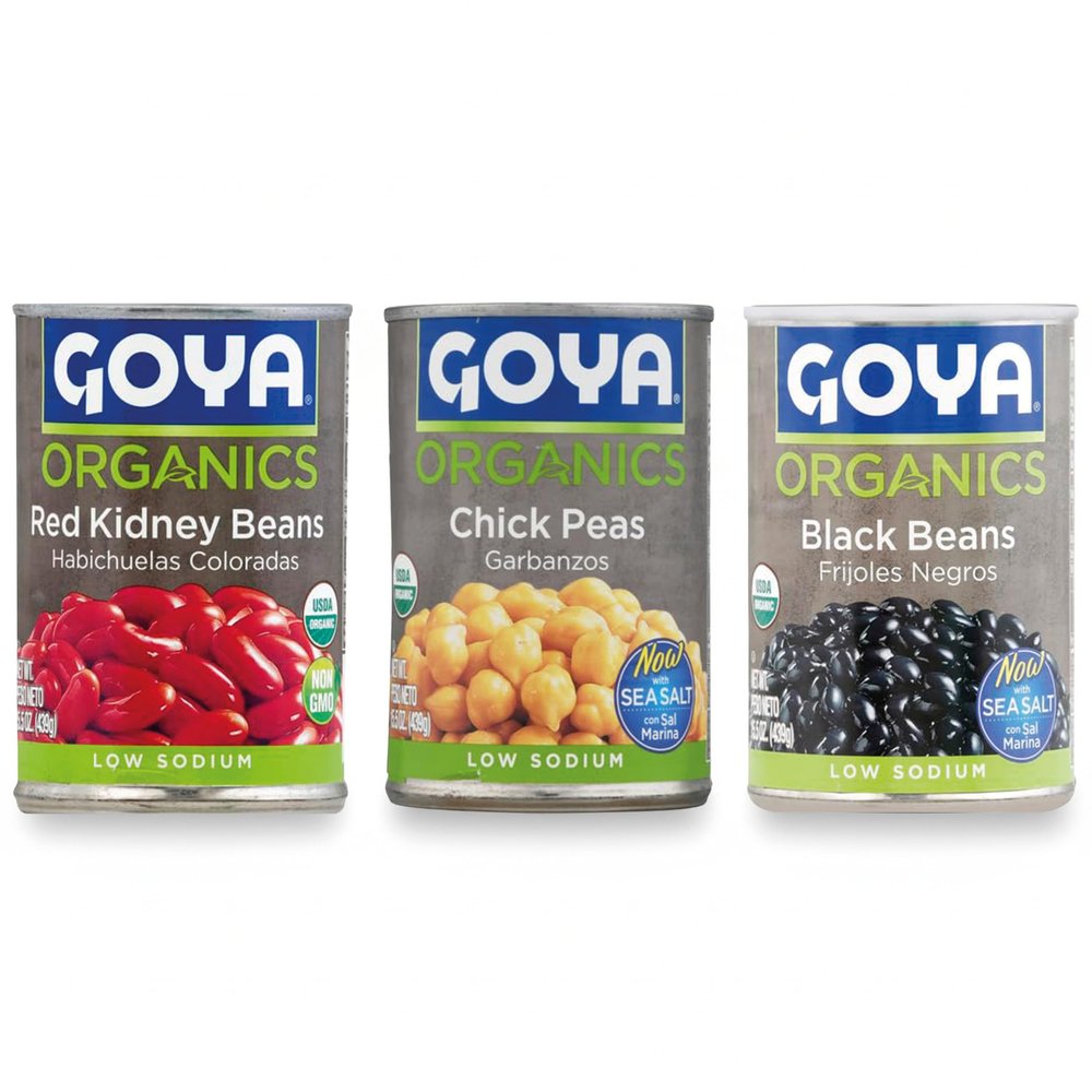 Goya Canned Bean Sampler - Black Beans, Low Sodium, High in Fiber, 15.5 oz