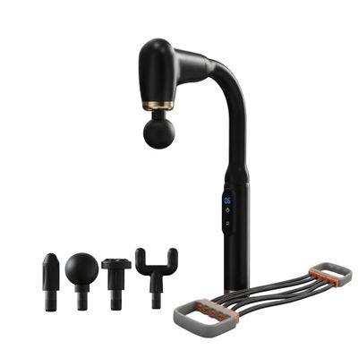 VIRELIOS U-Shaped Back Massager Gun for Pain Relief, Handheld Deep Tissue Massager for Back, Neck & Shoulder, Percussion Massage Gun, 6 Speeds, Cordless Quiet, Band