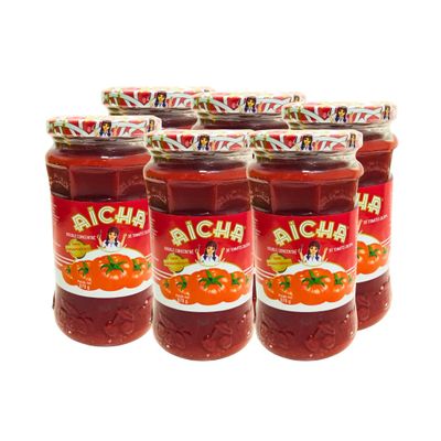 Aicha Double Concentrate Tomato Paste, 370g (13 oz), Pack of 6
