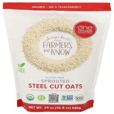One Degree, Organic Sprouted Steel Cut Oats, 24 Oz (Case of 4)