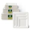 100% Compostable 6" 8" and 10" Square Paper Plates [75-Pack] - BPI Certified & ASTM compliant- [Assorted] Heavy Duty, Eco-Friendly, Biodegradable Bagasse Dinner Plates - White Variety Plates view 1