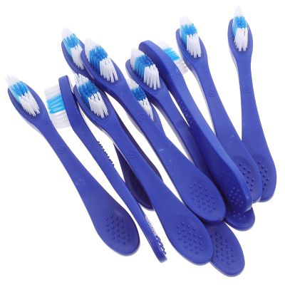 HOMSFOU 10pcs Mini Disposable Toothbrushes Short Handle Soft Bristles Prison Toothbrushes Portable Travel Size Manual Tooth Brushes for Correctional Facilities