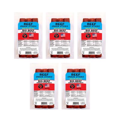 Wisconsins Best 100% Beef Snack Sticks Naturally Smoked Meat Sticks Made in Wisconsin Keto Friendly, Low Carb, High Protein Individually Wrapped 3 oz Snack Packs (Pack of 5)