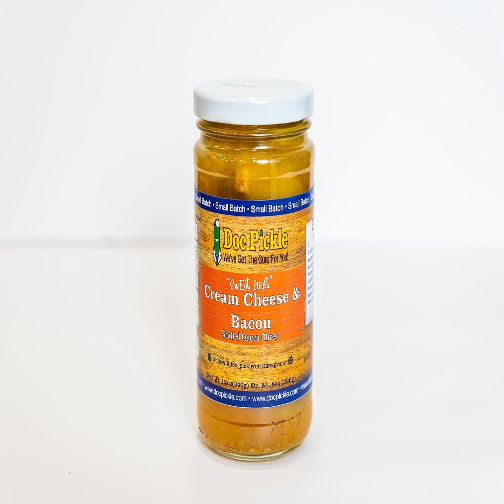 Gourmet Stuffed Queen Olives - Multiple Flavors (Sweet Heat Cream Cheese & Bacon)