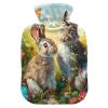 Painting Bunnies Meadow Spring Hot Water Bottles with Velvet Cover Hot Water Bag for Neck and Shoulder Pain Relief Small view 1