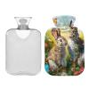 Painting Bunnies Meadow Spring Hot Water Bottles with Velvet Cover Hot Water Bag for Neck and Shoulder Pain Relief Small view 2
