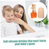 JEWEDECO Toothbrush Silicone Tongue Cleaner 3pcs for Oral Care Newborn Soft Small Tongue Brush Portable Oral Cleaning Set view 3