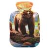 Grizzly Bears Landscape Hot Water Bottle with Soft Cover Hot Water Bag for Pain Relief Medium view 1