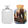 Grizzly Bears Landscape Hot Water Bottle with Soft Cover Hot Water Bag for Pain Relief Medium view 2