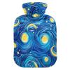 Hot Water Bottle with Soft Cover Feet and Bed Warmer Blue Starry Night Hot Water Bag for Menstrual Cramps Medium view 1