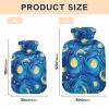 Hot Water Bottle with Soft Cover Feet and Bed Warmer Blue Starry Night Hot Water Bag for Menstrual Cramps Medium view 3