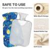 Hot Water Bottle with Soft Cover Feet and Bed Warmer Blue Starry Night Hot Water Bag for Menstrual Cramps Medium view 4