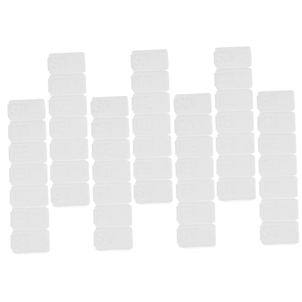 Hoement 7pcs Braille Weekly Medication Organizer Pill Box Storage Container with Blind-Safe Design for 7-Day Daily Use and Portable Travel