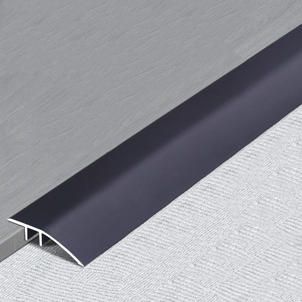 Small Thresholds Ramp for Doorways/Uneven Flooring/Wood to Tile,Floor Transition Strip Black, Low Reducer Edge Trim Adhesive, Easy to Install(Length 130cm)
