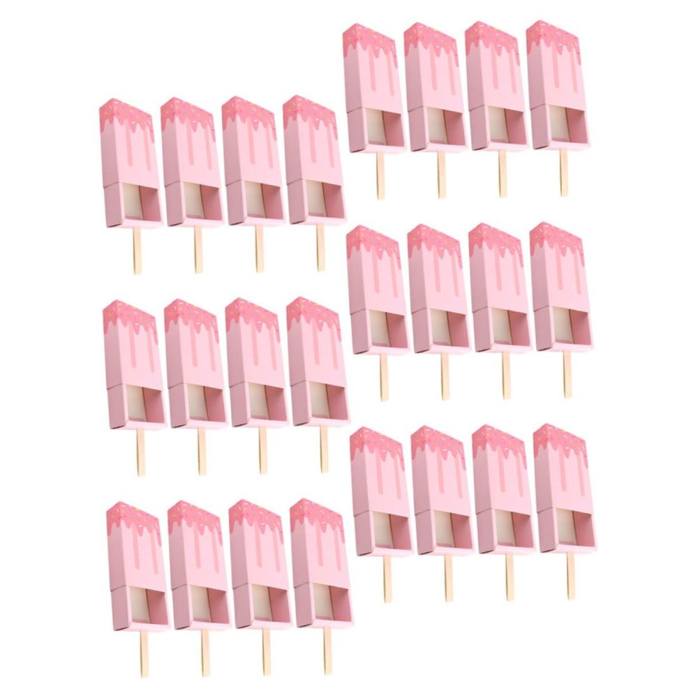 50pcs Pink 3d Popsicle Candy Boxes Mini Drawer Style Paper Candy Storage Containers for Wedding Party Favors and Holiday Packaging