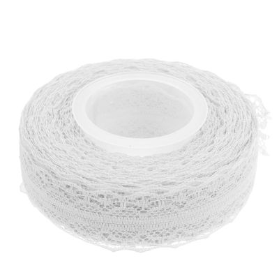 GLEAVI Lace Ribbon 30mm White 22 Yards Roll for Wrapping and DIY Crafts, Wedding Decoration Trim Ribbon for Present Wrap, Sewing, Floral Arrangements, and Handmade Bows