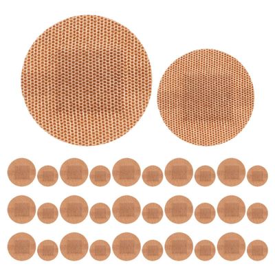 MOBUTOFU 100pcs Round Elastic Fabric Bandages 22mm 38mm Breathable Adhesive Plasters for Fingertips and Joints, Flexible Spot Dressings for Sensitive Skin and Travel First Aid
