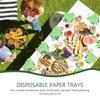 Luxshiny 16pcs Leaf-shaped Disposable Paper Plates, Tropical Luau Party Snack and Dessert Plates, Green Hollowed Eco-friendly Paper Food Tray for Birthday Picnic Gatherings view 3