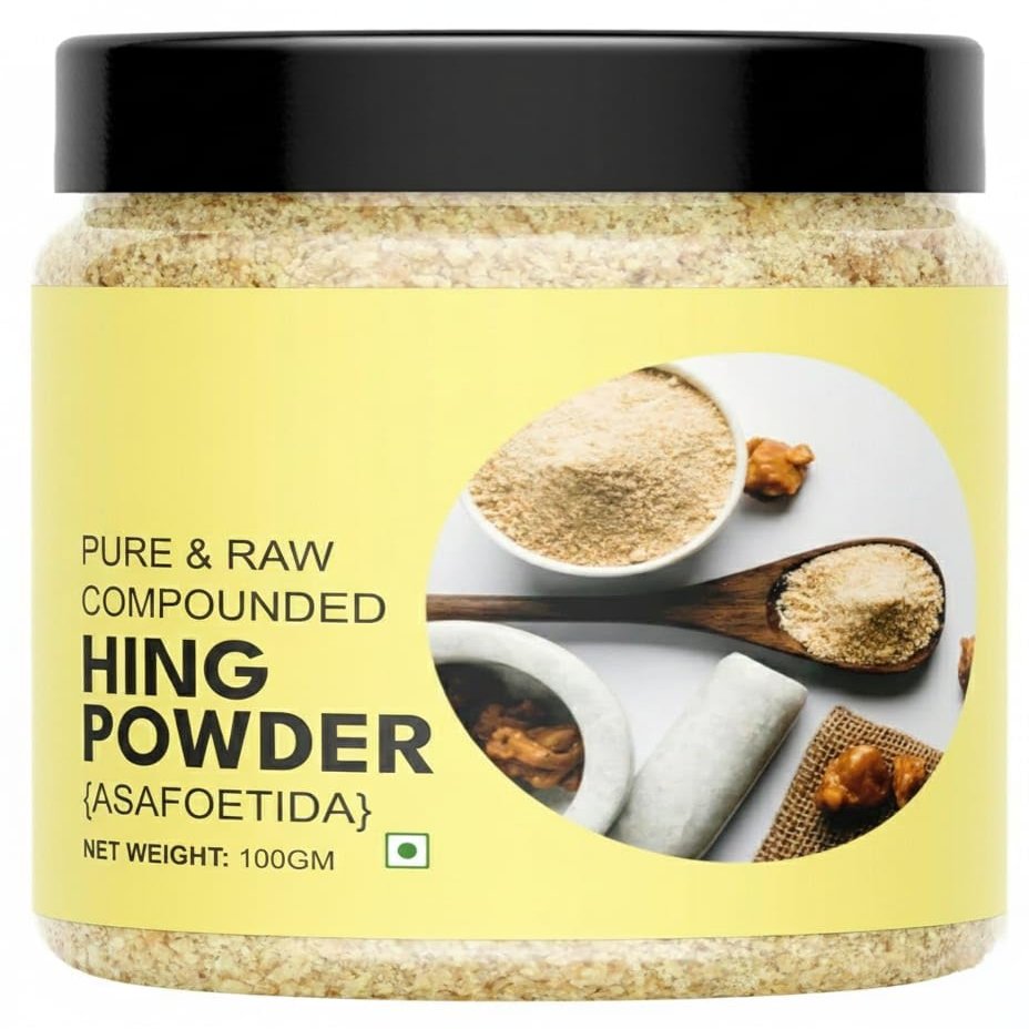 100% Pure Hing (Asafoetida) Powder- Aromatic Spice for Flavorful Cooking 100gm