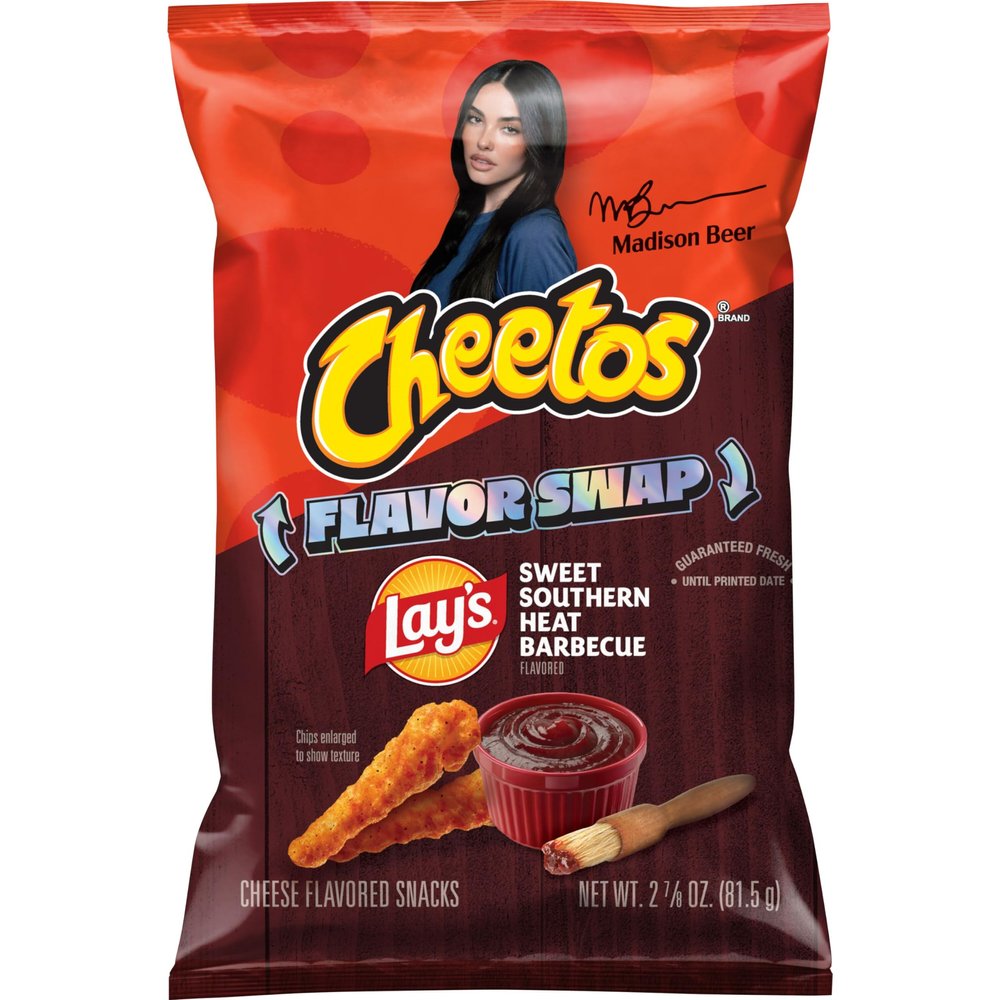 Cheetos Crunchy Lay's Sweet Southern Heat Barbecue Flavor Swap Cheese Flavored Snacks, 2.875 oz Bag