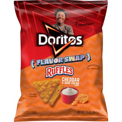 Doritos Ruffles Cheddar & Sour Cream Flavor Swap Tortilla Chips, 2.875 oz Bag