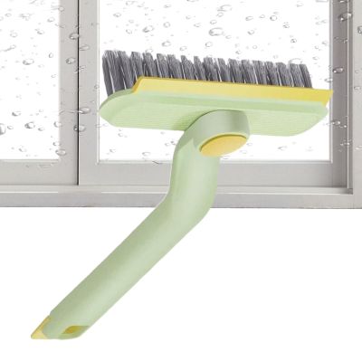 Crevice Cleaning Brush, Rotating Hard Bristle Tool, 30cm Long Handle Scrubber for Tub, Kitchen Corners, Multi Purpose Household Brush with Tweezers Wiper, Bathroom Floor Cleaner, Crevice for Deep