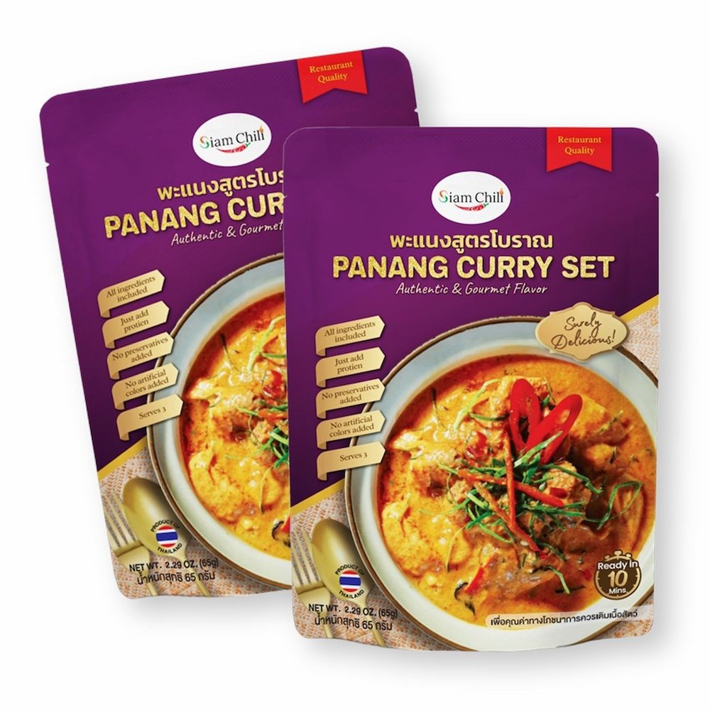 Siam Chili Thai Panang Curry All-in-One Meal Kit Set 2.29 Oz. / 65 g. (Pack of 2)