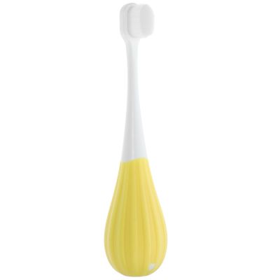 HOMSFOU Extra Soft Toothbrush for 2-5 Years, Manual Tooth Brush with 10,000 Fine Bristles, Yellow, Suitable for Dental Care and Sensitive Gums
