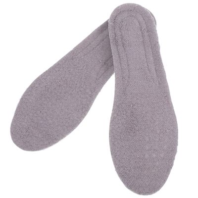 WRITWAA Thermal Shoe Insoles Thick Plush Cozy Liners with Shock Absorption for Winter Sports Grey Size 43-44 Men Women