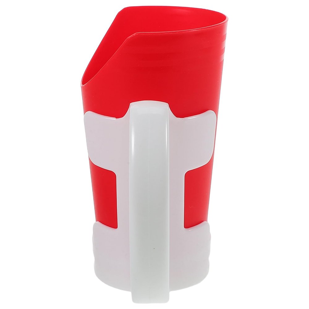 Didiseaon Ergonomic Nosey Cup for Seniors with Cut-out U-shaped Rim, 1 Red Spill-resistant Hospital Drinking Aid Featuring Stable Grip and Removable Base for Elderly and Disabled Patients