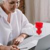 Didiseaon Ergonomic Nosey Cup for Seniors with Cut-out U-shaped Rim, 1 Red Spill-resistant Hospital Drinking Aid Featuring Stable Grip and Removable Base for Elderly and Disabled Patients view 4