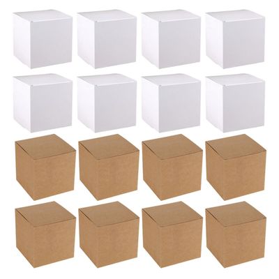 Didiseaon Brown Kraft Paper Boxes 20pcs Square Kraft Packing Boxes 10x10x10cm for Candy Wrapping and Packaging