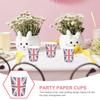 KALLORY Union Jack Paper Cups 16pcs Disposable Water Cups British Theme for Home Tea Juice and Birthday Supplies view 3