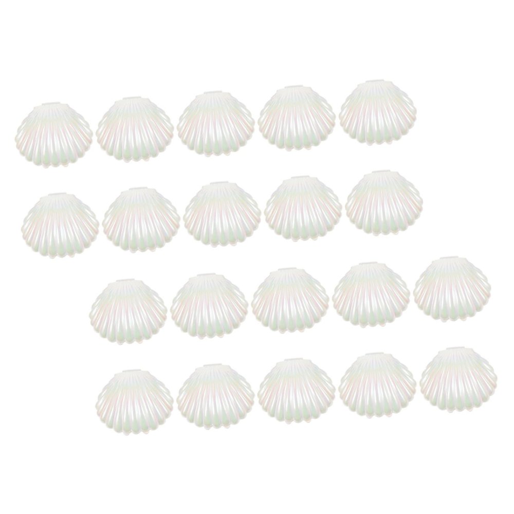 KOMBIUDA Pearlescent White Seashell Candy Boxes 20pcs Small Candy Jar and Jewelry Storage Containers for Wedding Party Favor Packaging