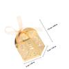 Abaodam Hollow Laser Cut Wedding Candy Boxes with Ribbon, 25pcs Small Party Favor Treats Packaging, Gold Reflective Paper Boxes for Bridal Shower and Wedding Favors view 2