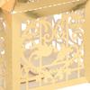 Abaodam Hollow Laser Cut Wedding Candy Boxes with Ribbon, 25pcs Small Party Favor Treats Packaging, Gold Reflective Paper Boxes for Bridal Shower and Wedding Favors view 4