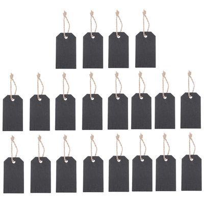 NUOBESTY 20pcs Small Wooden Chalkboard Tags with Hanging String, Writable Clothing Labels for Jewelry and Crafts, Multifunctional Marking Tags Suitable for Gift Wrapping and Home
