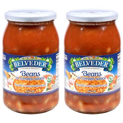 Belveder White Beans Fasola Biala (Fasola Biala 31.74oz) (31.74 Ounce (Pack of 2), White Beans in Tomato Sauce)